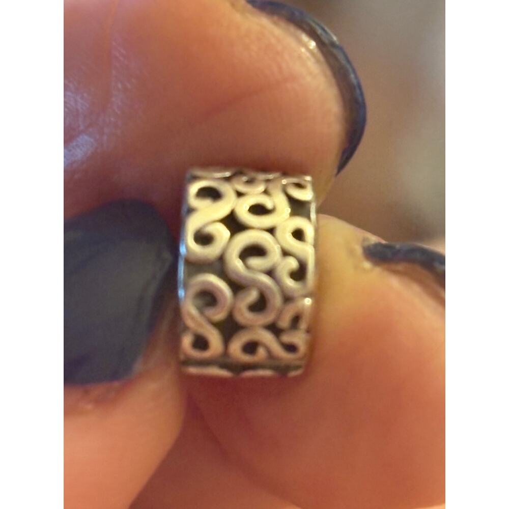 Authentic Pandora ALE 925 Sterling Silver Open Scroll Clip Charm